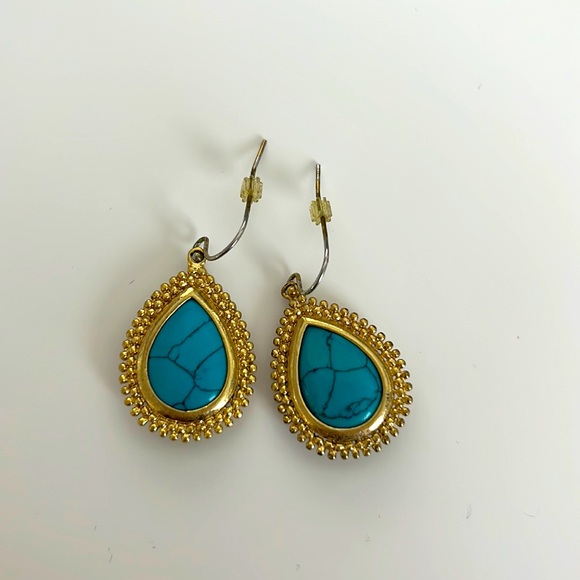 Ralph Lauren Jewelry - Ralph Lauren turquoise teardrop earrings in gold
